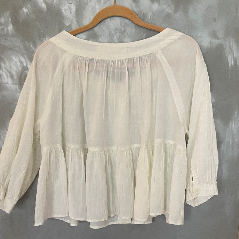 FREE PEOPLE/We The Free Small Cream Button-Up Blouse - Picture 4 of 6